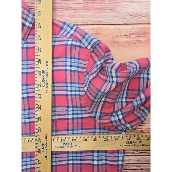 Vineyard Vines Mens Red Plaid Classic Fit Tucker Shirt Large Linen Blend - Picture 7 of 7